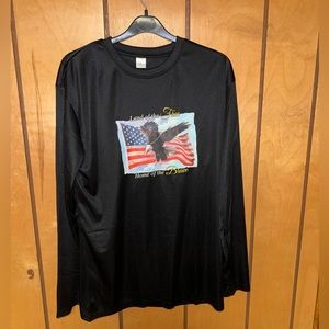 Eagle & Flag “Land Of The Free, Home Of The Brave” Black Long Sleeve, Men’s L
